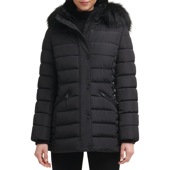 Kenneth Cole Womens  Hooded Puffer Medium Quilted Coat - Picture 1 of 3